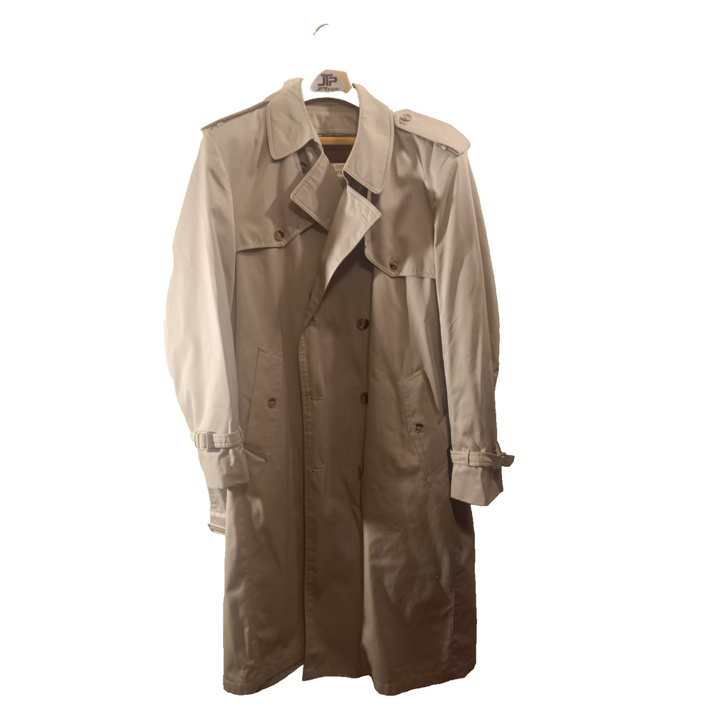 Vintage London Towne Men’s Trench Coat 44 Long – Belted Tan Full Length Classic